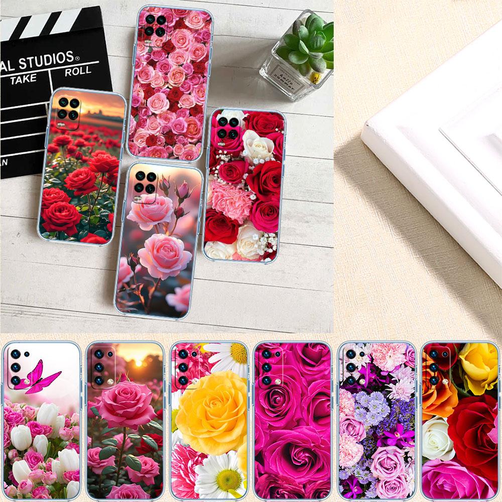LO15 Beautiful Roses Flower Soft Shell Transparent Phone Case for Motorola Moto G7 G8 G9 G84 G85 G73 G24 G15 Z2 Play Power Plus