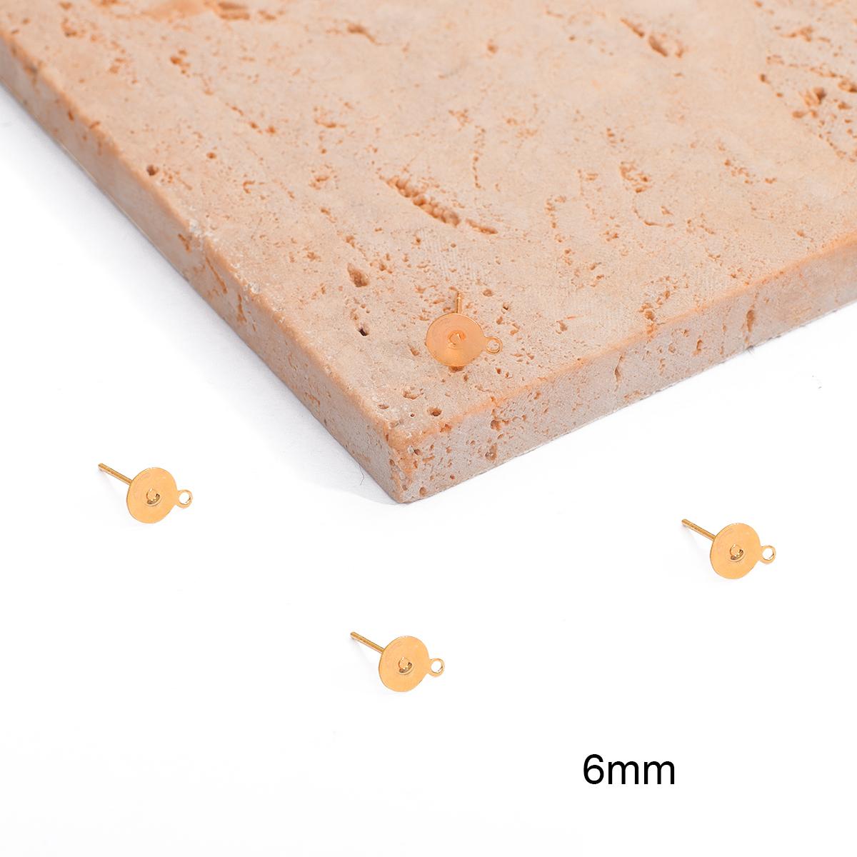 

18 К позолоченные металлические заглушки для сережек, шпильки с заглушкой для сережек, задняя часть для изготовления ювелирных изделий 6mm 10pcs золотой