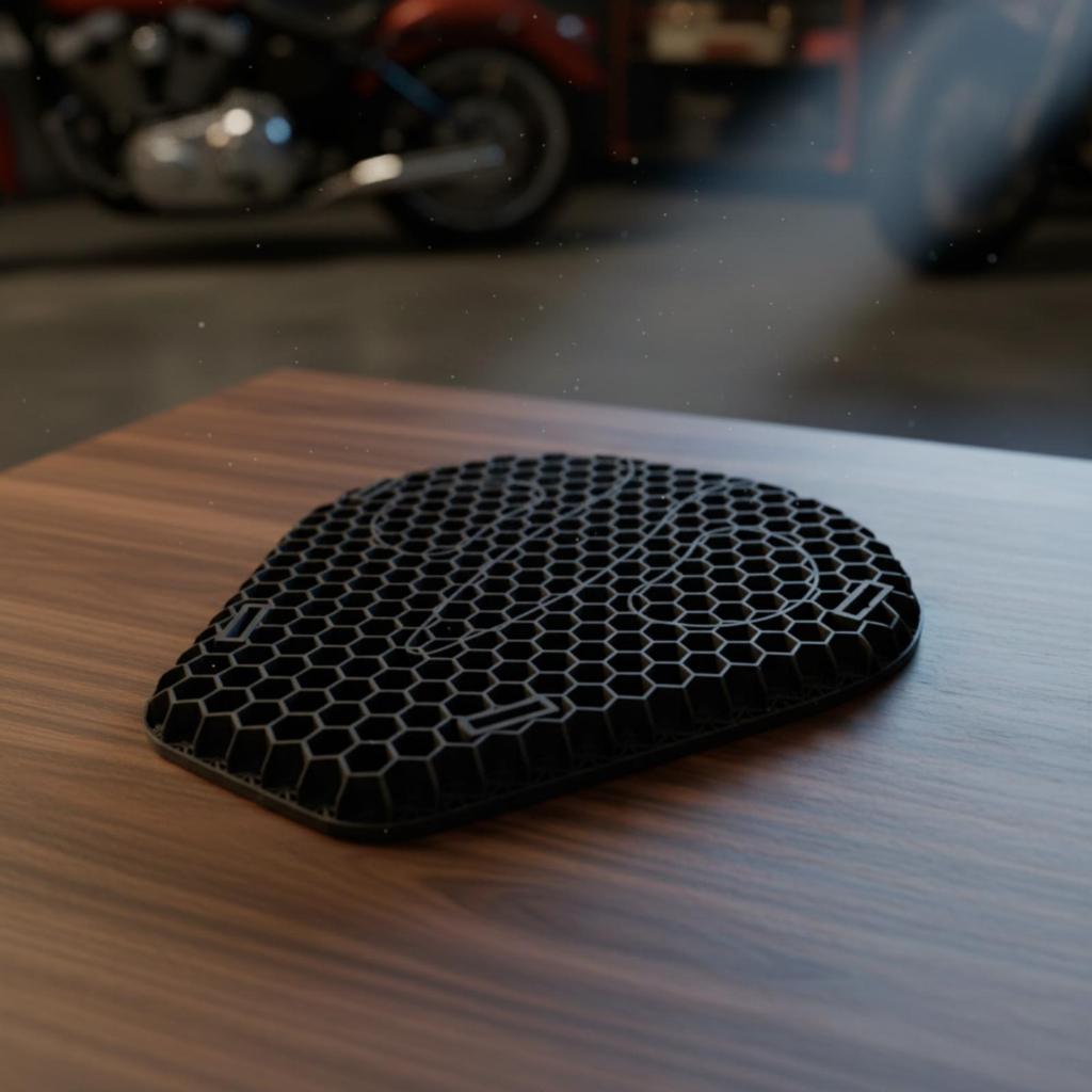 Motorcycle Cushioned Seat Pad Cushion Honeycomb Contoured for Motorcyclists
