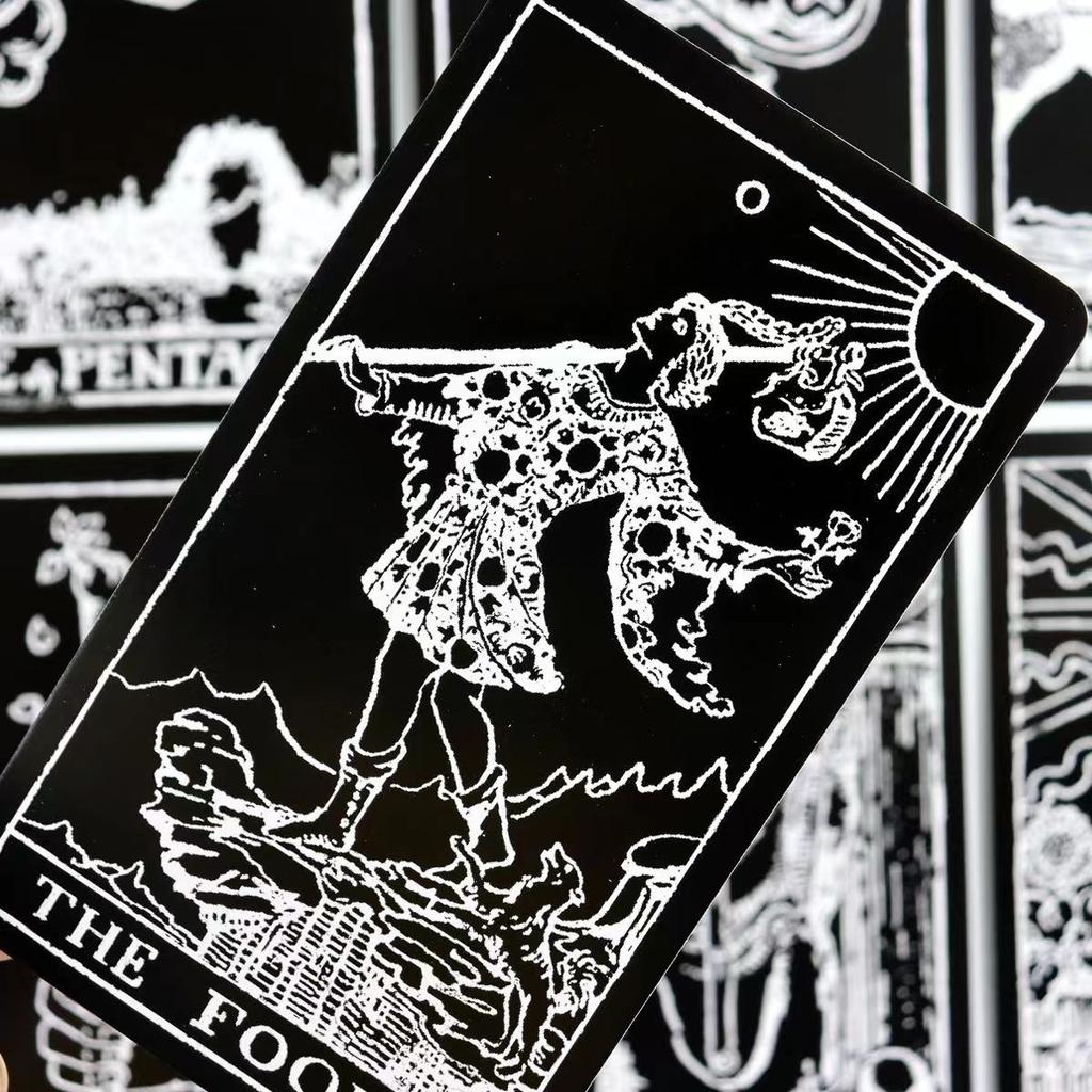 10.3*6cm Black and White Rider Tarot Deck 78 Pcs Tarot Cards for Beginners Rider-waite Tarot System Pocket Size
