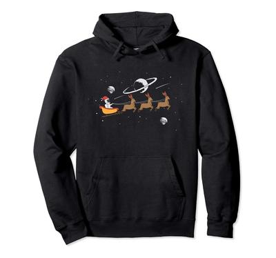 Astronaut Sleigh Space Santa Hat Christmas Ride Hoodie