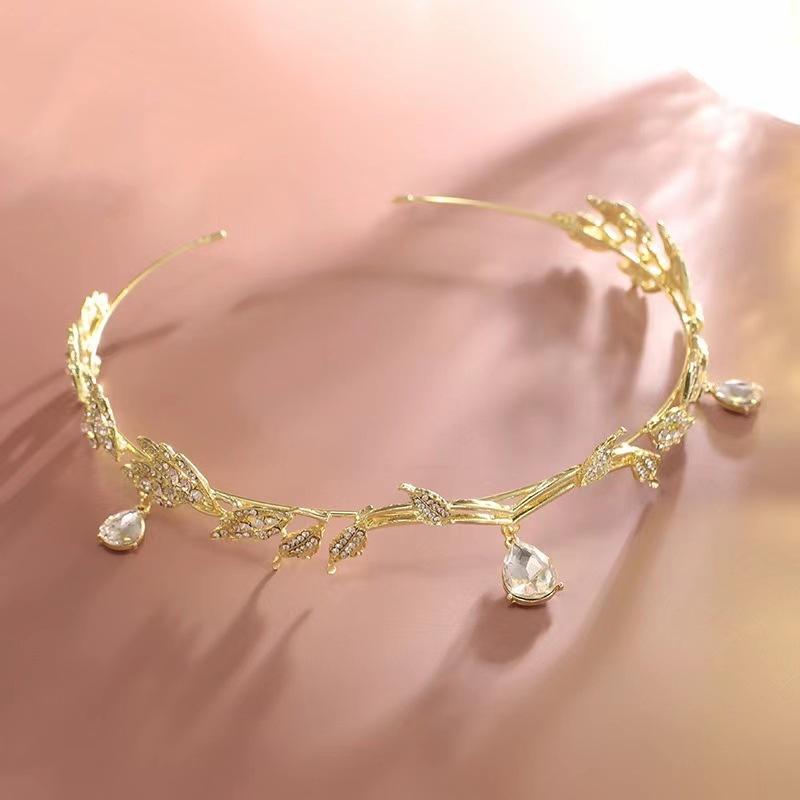 Elf Princess Crown Crystal Forehead Jewelry Headdress For Wedding Party