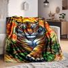 1 st Tigermönster Design Filt Lätt Flanellfilt Pläd för Soffa, Säng, Resa, Camping, Vardagsrum, Kontor yy251015179