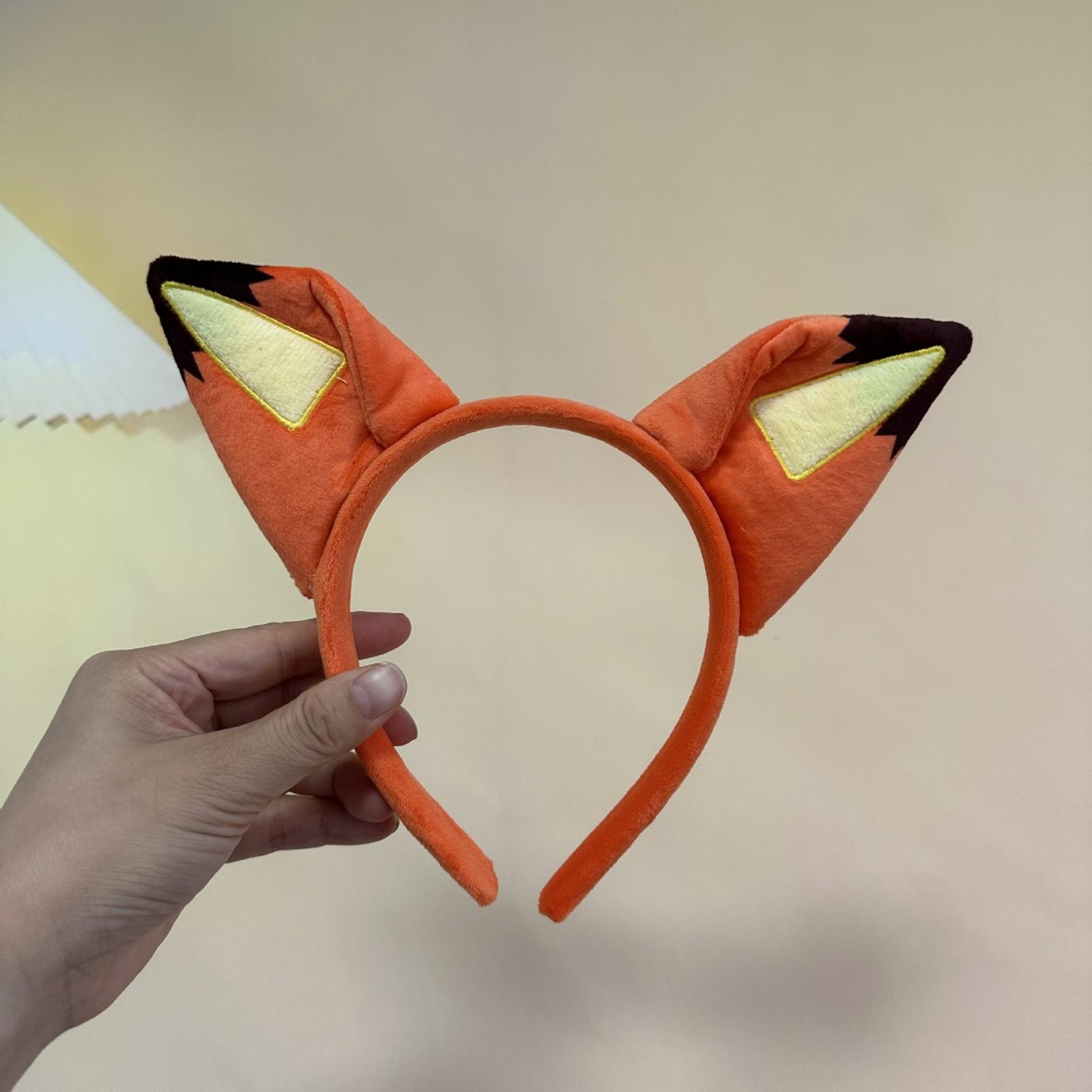 

Cute Hat With Ears Clothing Headband Featuring Cartoon Zoo Theme Festival Costume One Size оранжевый