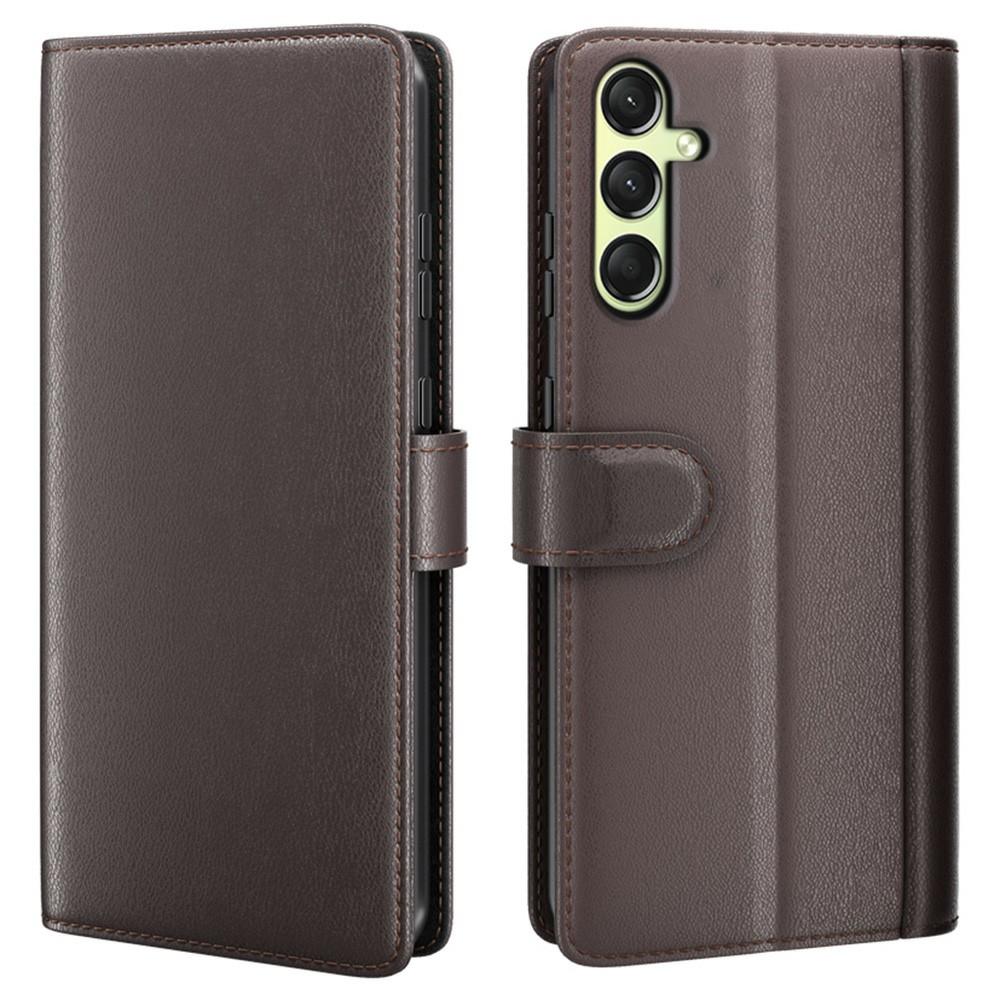 AMORUS For Samsung Galaxy A16 5G/4G Stand Cases Calf Texture Genuine Split Leather Wallet Phone Cover