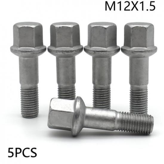 5x For Mercedes-Benz W201 C124 W124 S124 Wheel Lug Bolts Nuts M12x15 0009904807