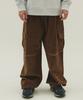 CAMEL WORK Wide Corduroy Cut Cargo Pants (Brown)