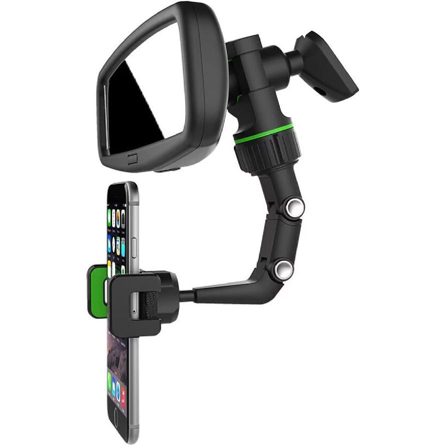 Car Rearview Mirror Phone Holder 360°Universal Mobile Phone Car Mount Holder 360° Rotation for Cell Phones GPS