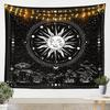 Sun and Moon Tapestry, Black White Celestial Mushroom Print Wall Hanging for Bedroom Dorm Living Room Home Decor
