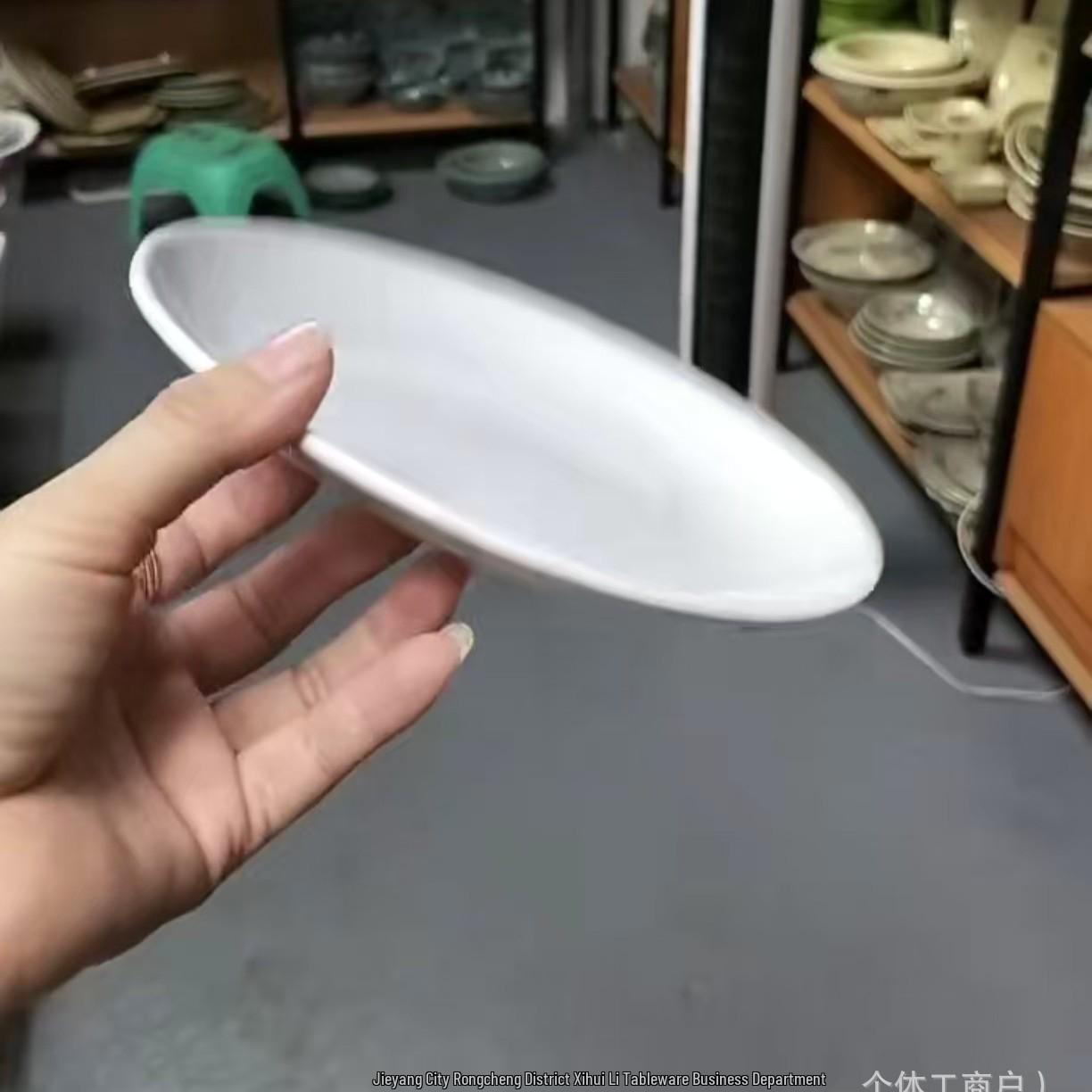 Korean Style Melamine Deep Round White Plate for Vegetables & Fruits