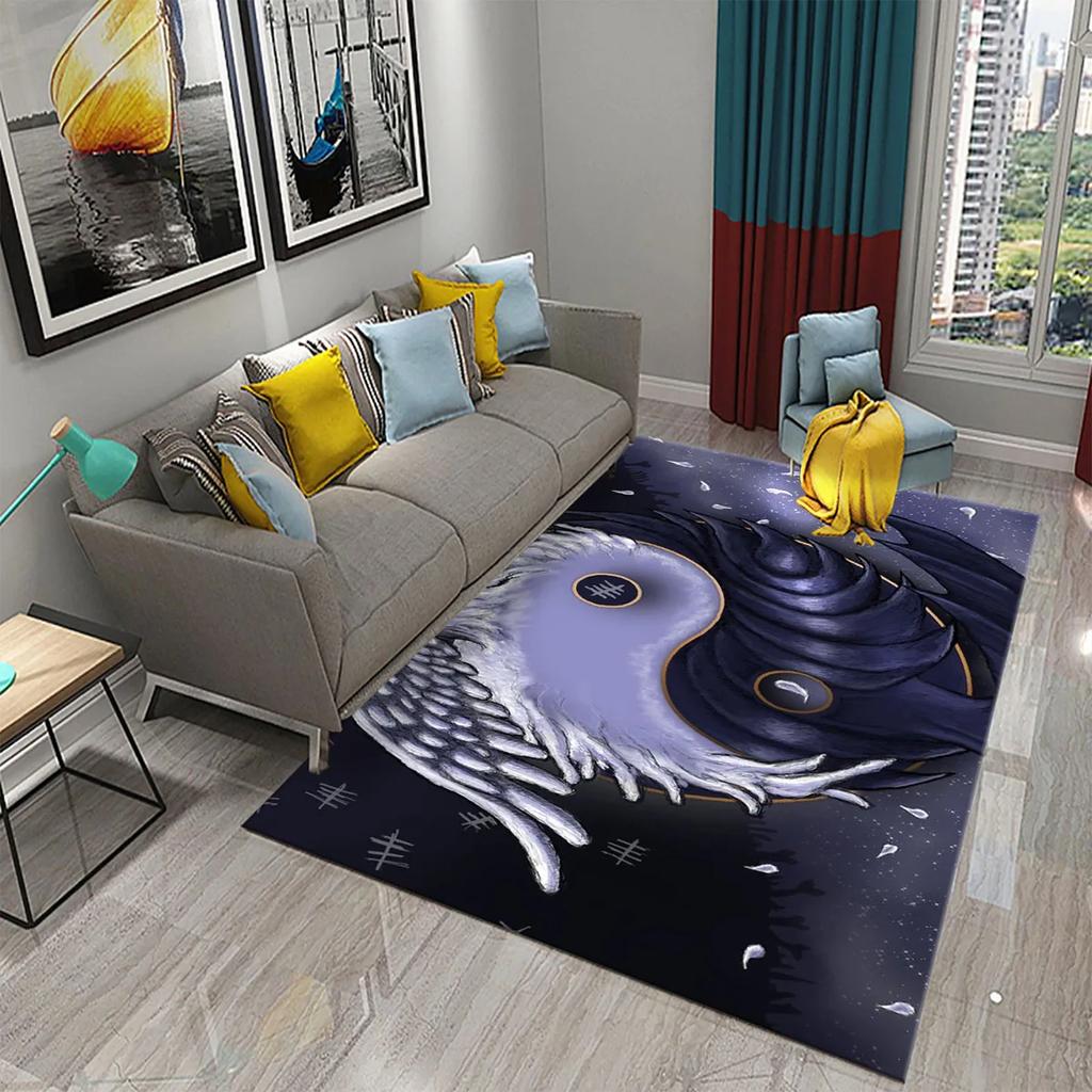 3D Yin Yang Carpet Black and White Rugs Bathroom Door Non-slip Mat Porch Living Room Kitchen Door Mat Bedroom Balcony Decor Mat