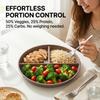 Portion Control Divided Plates for Adults Kids PP Plastic Reusable Food Plate with Dividers Microwave Dishwasher Safe Tableware