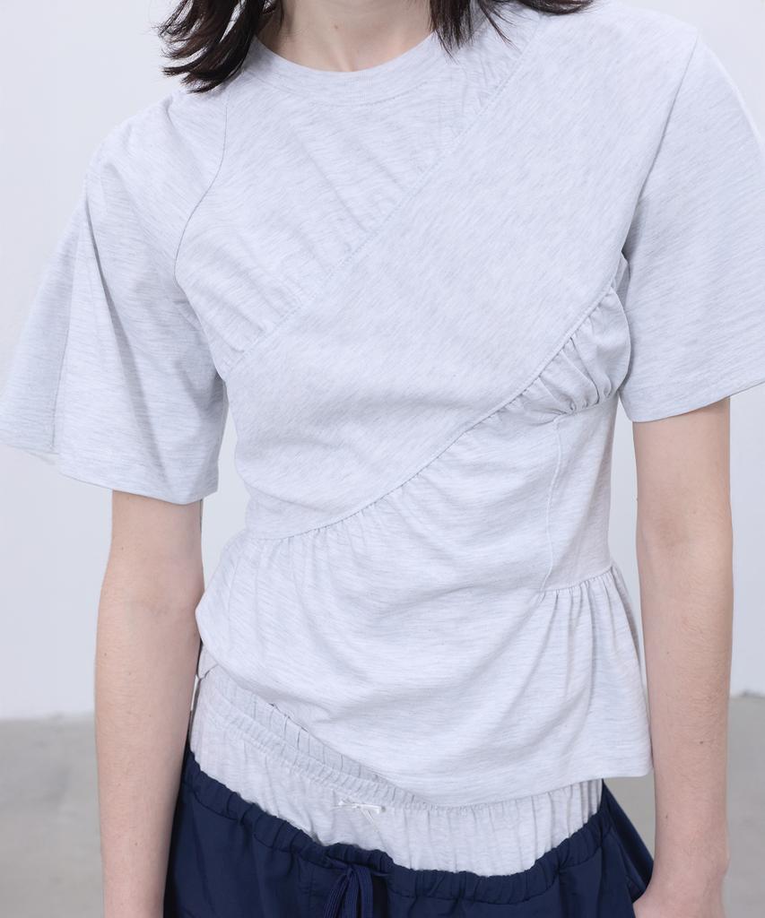 LCDC™ Shirring T-Shirt (Light Gray)
