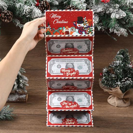 Christmas Money Envelope for Cash Gifts Surprise Gift Card Money Holder with 6 Slots DIY Holiday Cash Holder for Xmas Party Favors
