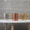 Copper-Plated 304 Stainless Steel Double-Layer Coffee Mug with Laser Logo, 400ml
