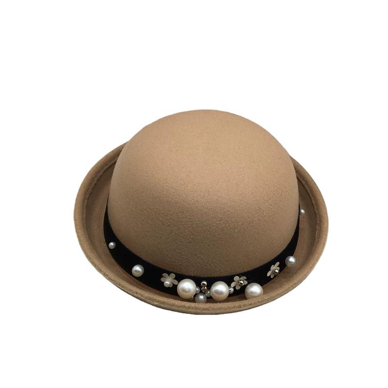 Cappello a cilindro con orecchie da gatto e perle per bambini: Carino Stile Britannico Autunno/Inverno per Ragazzi e Ragazze - Perfetto per Natale e Capodanno
