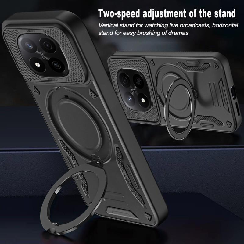 360°Rotating Metal Bracket Magnetic Wireless Charging Armor Phone Case For Xiaomi Redmi Note 14 14S 13 Pro 15 15C 14C Back Cover