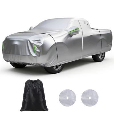Truck Cover with Zipper Door Pickup Cover Waterproof All Weather Rain UV Protection Car Tarp Door Length Up To 248 Inches Universal Fit Most