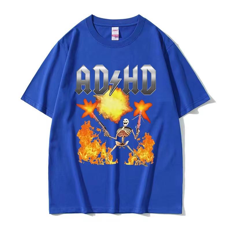 ADHD Awareness T Shirt Audhd Funny Overstimulated Meme Short Sleeve TShirts Men Women Fashion Hot Sale Cotton T-shirt Streetwear