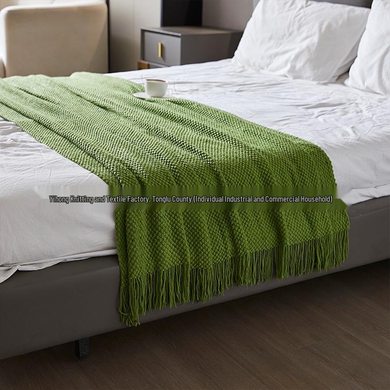 Super Soft Knitted Throw Blanket for Sofa, Office, Nap, Hotel, Bed Runner, or Living Room.