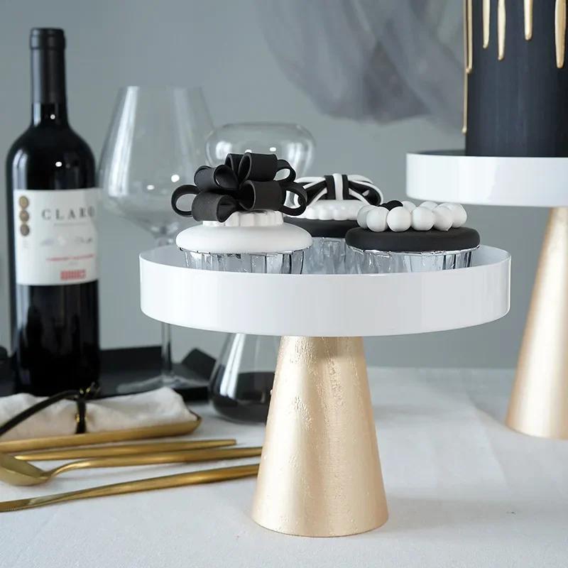 Stojany na dorty s vysokými nožičkami, dřevěná základna, úložné dekorace na svatební dorty, nástroje pro fondán, držáky na košíčky, domácí úložné držáky WY51228