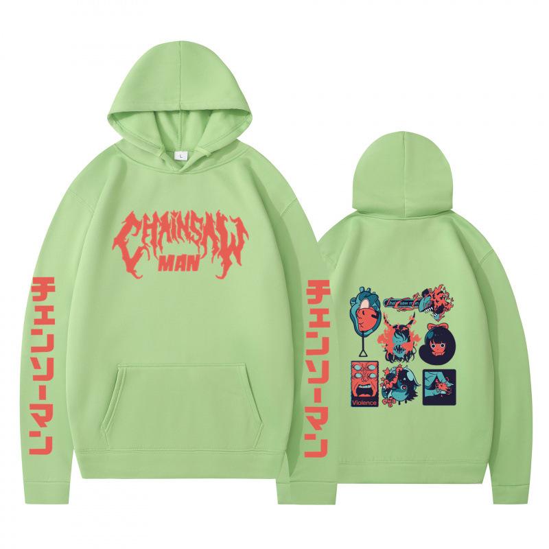 Autumn Winter Fashion Casual Hoodie Cartoon Anime Small Item Icon Double sided Printed Men's womens Loose Sports Hoodie