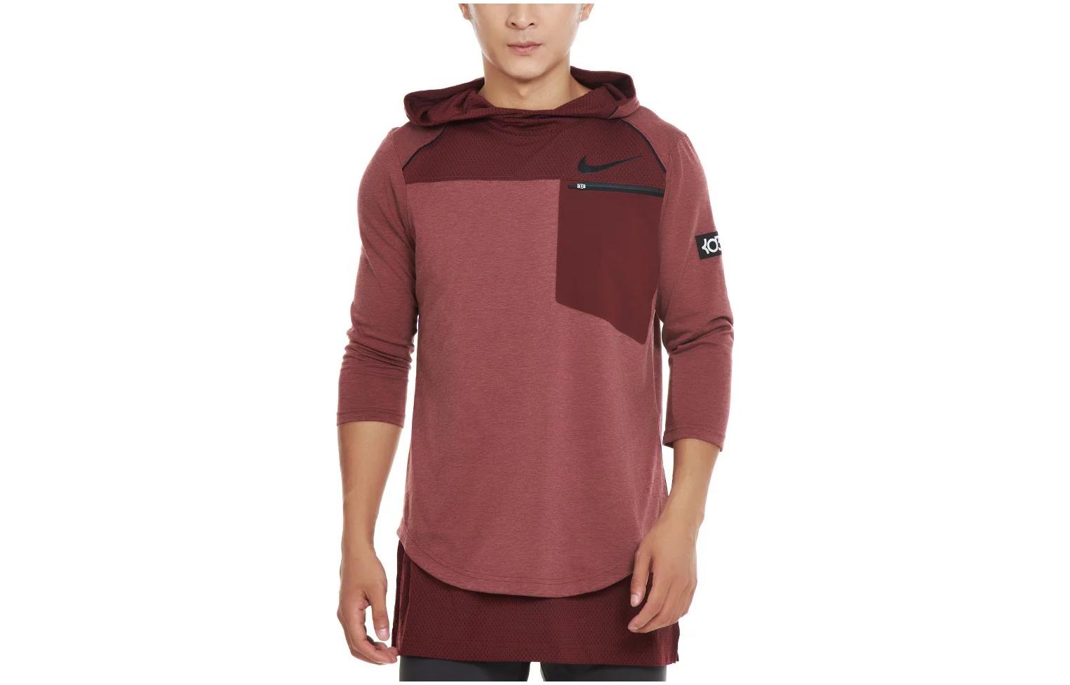 Nike Sweatshirts Men s Burgundy Hooded Moderate Regular 856088-619 L