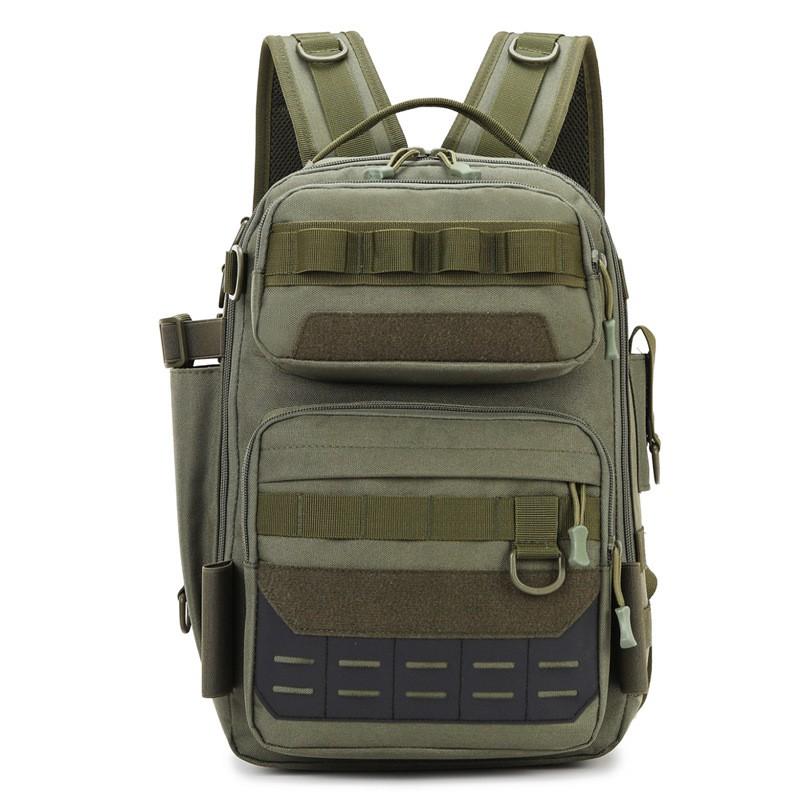 Multi-Functional Fishing Backpack Hiking Camping Outdoor Tactical Travel 20-35L Lightweight Daypack With Arc Shoulder Straps
