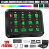 12V/24V LED 6/8/12 Gang Switch Panel Circuit Control Relay System Box Slim Touch Control Panel for Boat Jeep UTV Caravan