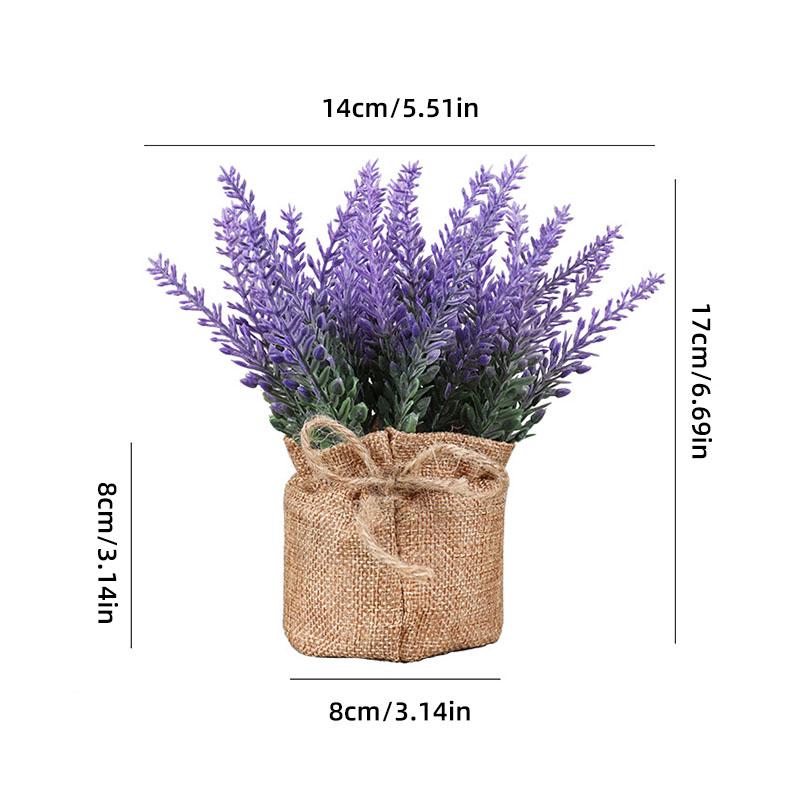 Mini Potted Lavender Flowers Artificial Fake Flower And Plant Flocked Charming Purple For Warm And Loving Home Or Venue Decor