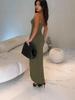 2025 Slim-Fit Spaghetti Strap Bodycon Dress with Slit & Backless Design
