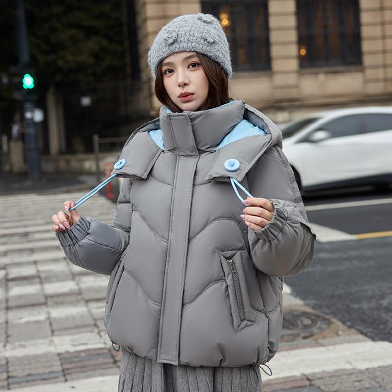 Winter new women's short hooded cotton-padded clothing fashion cotton-padded jacket thickened warm cotton-padded clothing bread jacket