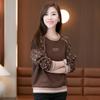 Women's Spring-Autumn Round Neck Hoodie: 2025 New Loose Fit, Age-Reducing Style for Middle-Aged Women