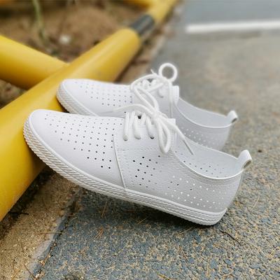 Casual Women Shoes New Fashion Casual Flats PU Leather Mesh Simple Women Casual Girl Soft White Shoes Sneakers