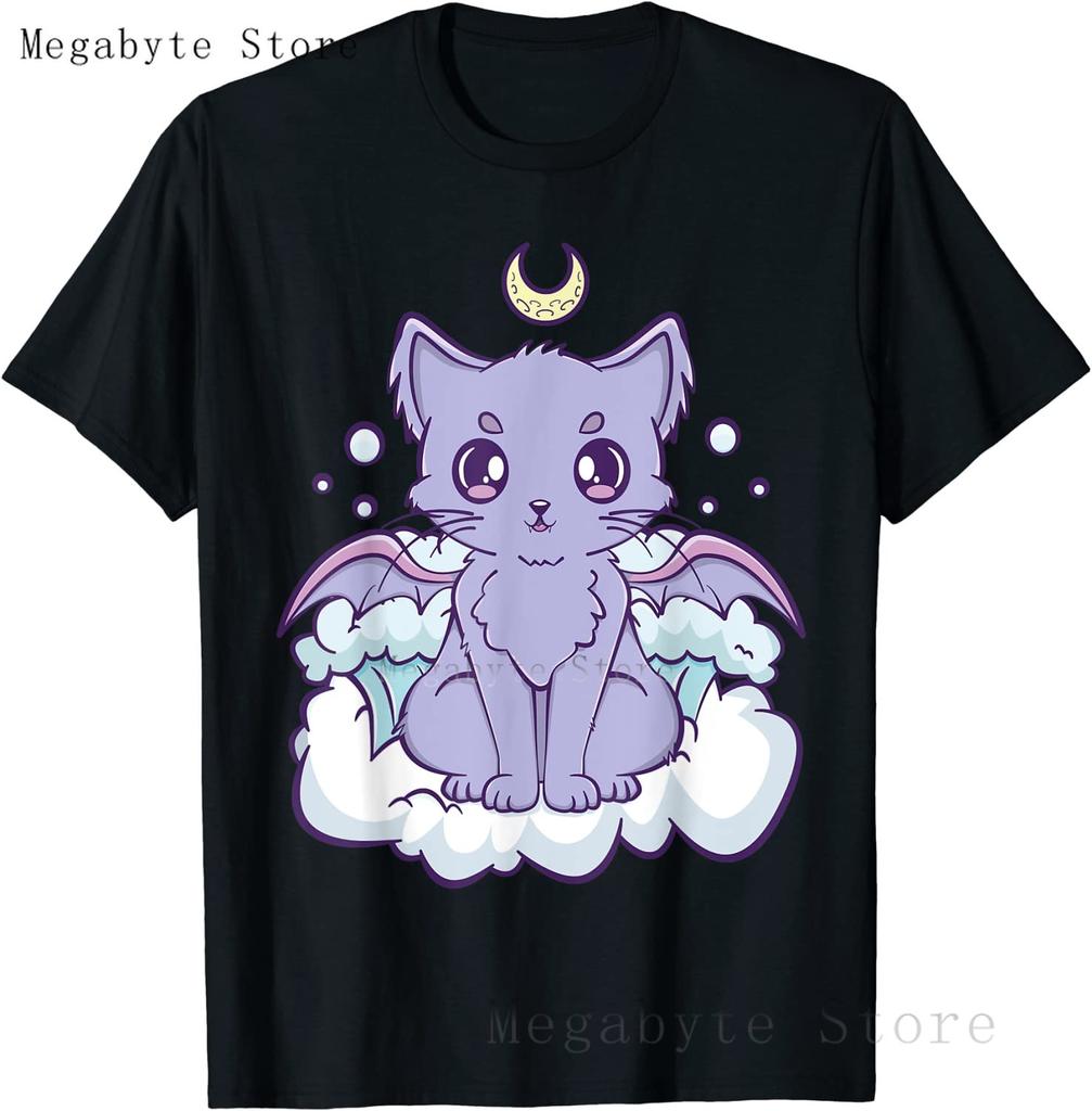 Pastel Goth T Shirt Unisex Women Kawaii Cartoon Gothic Cat Clothes Harajuku Shirt Unisex Graphic Tees FeUnisex Hip Hop Tshirt Unisex