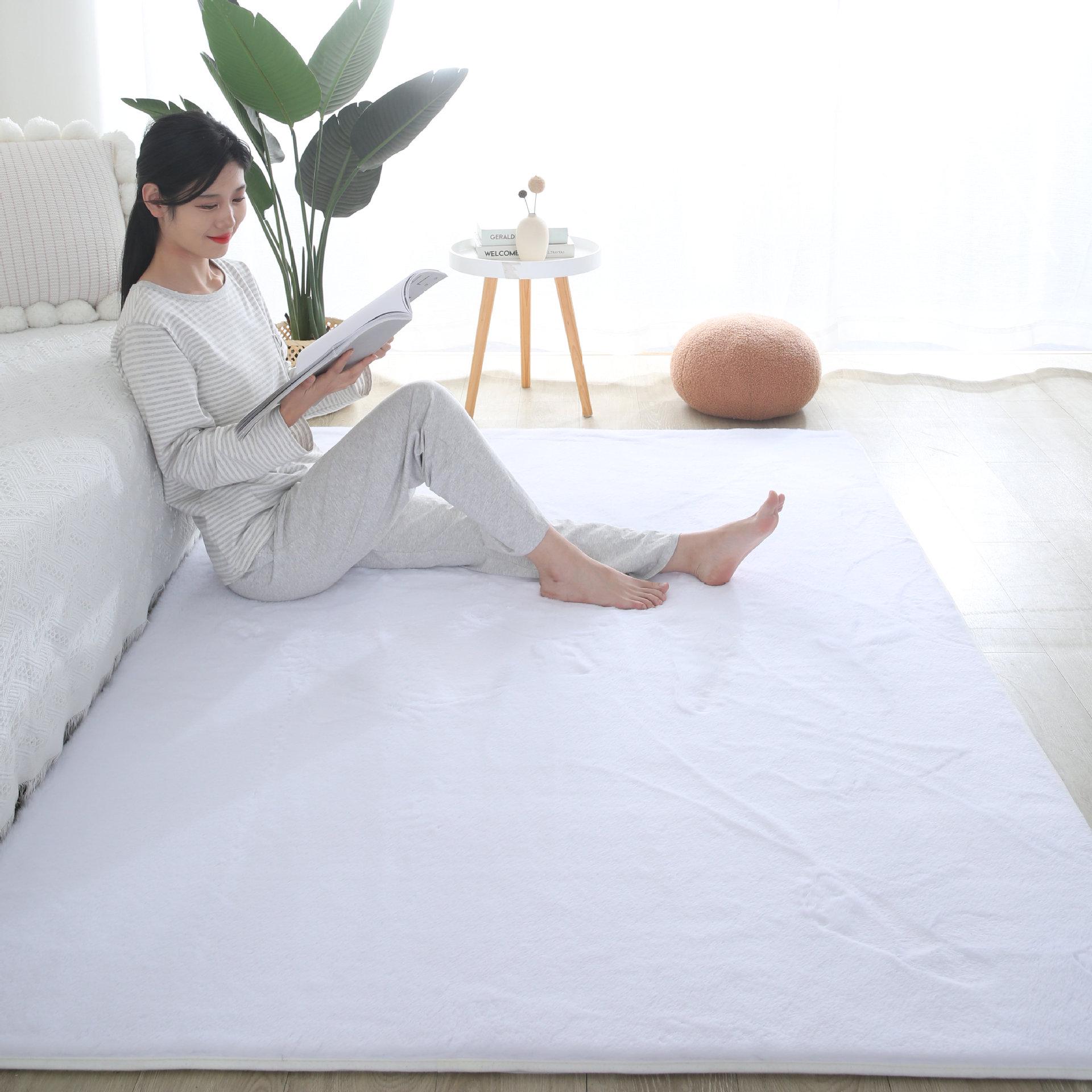 

Imitation Rabbit Fur Rug: Soft, Sleepable Coffee Table & Bedroom Mat 60x160cm