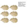 6Pcs Kitchen Placemat Set High Temperature Resistant Gold-Stitched Leaf Shape Dining Place Mat Table Setting Accessory