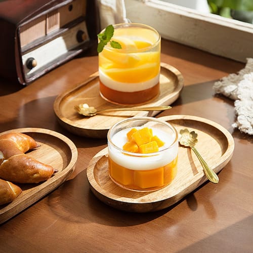 ESTVLB Heat-Resistant Glass Pudding Cups, 190ml, Reusable, Round, for Pudding Molds, Jelly Molds, and Confectionery, DIY Baking Supplies, Heat-Resista