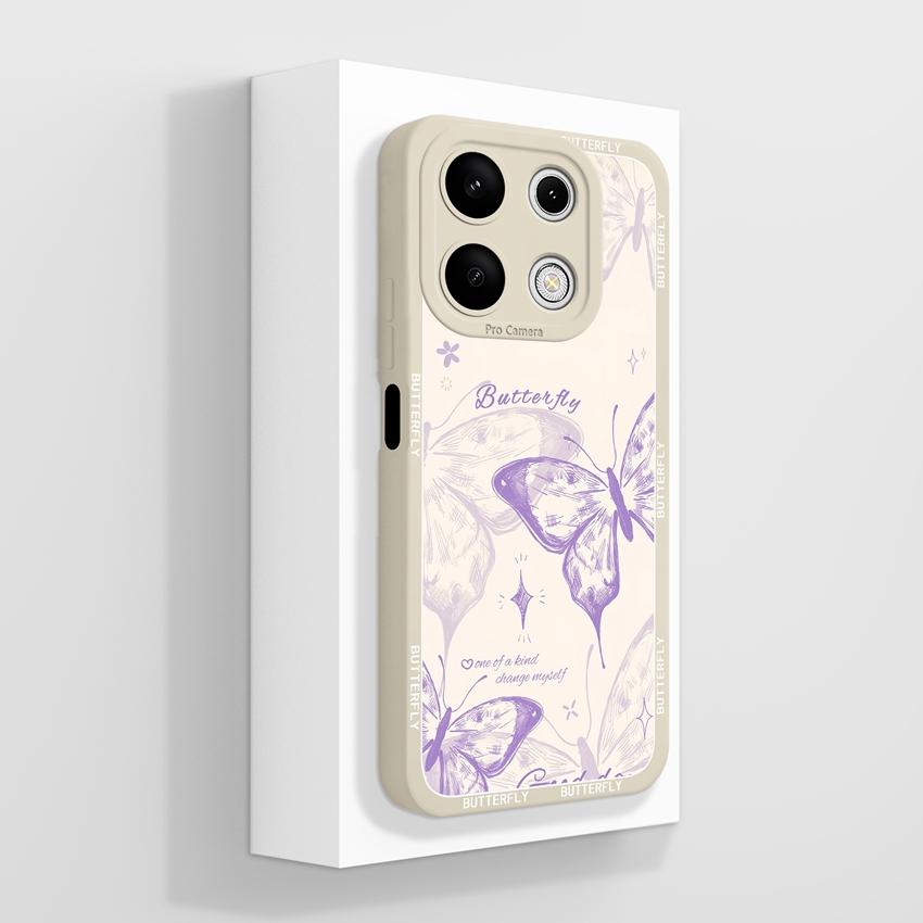 Pre telefón Xiaomi Redmi Note 13 12 14 Pro 13R 12R 14S Puzdro na telefón Pekný fialový vzor srdca pre milovníkov Mäkký silikón Vysoká kvalita Protišmykové puzdro Pre kryt Redmi
