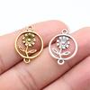 Flower Petal Connectors Botanical Themed Antique Bronze Zinc Alloy Jewelry Making Connect Charms Extender Connectors