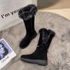 Fashion Winter New Women's Snow Boots New Fashion Keep Warm Plus Velvet Knee High Boots for Women Casual Chunky Heel Platform Shoes