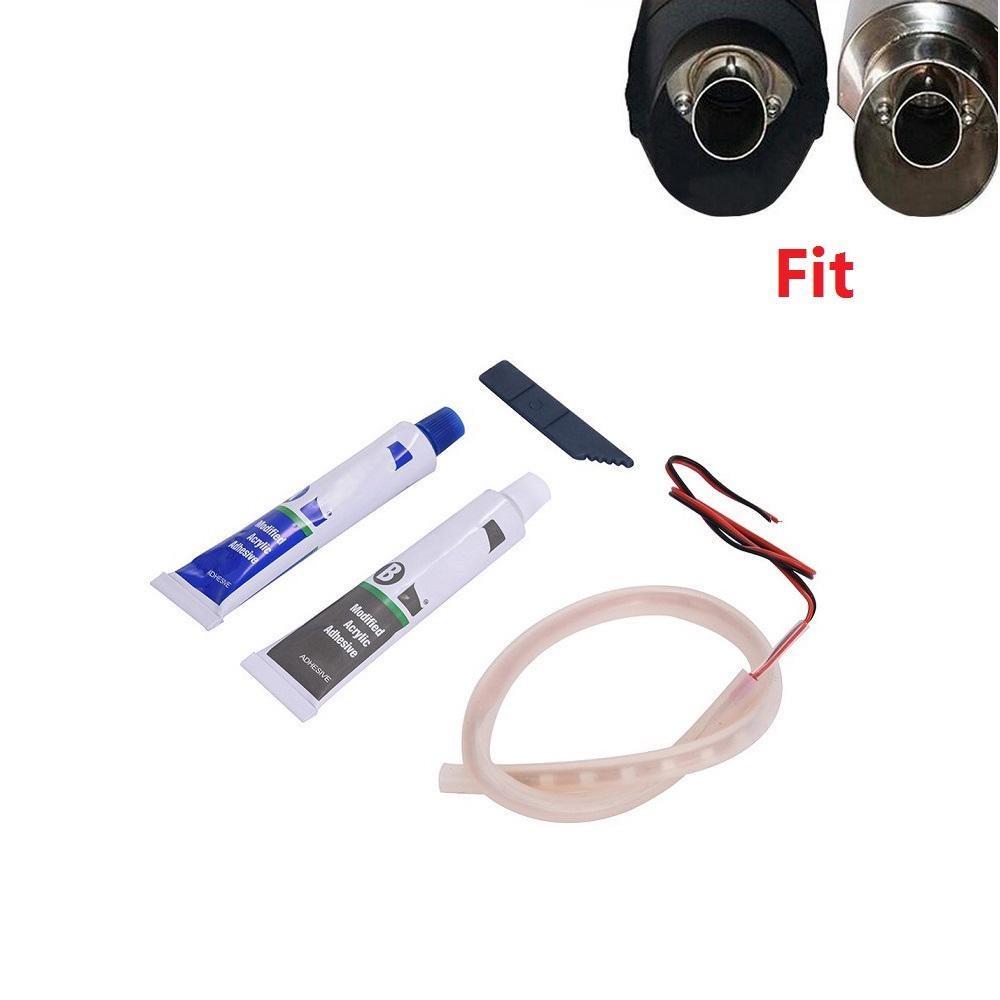 1Set Car Motorcycle LED Light Exhaust Pipe Lamp Warning Firing Indicators Scooter Refit Torching Light
