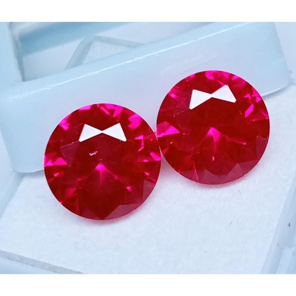 Natural Mozambique Ruby 12-14 Ct Round Cut Pair Certified Fabulous Gemstone