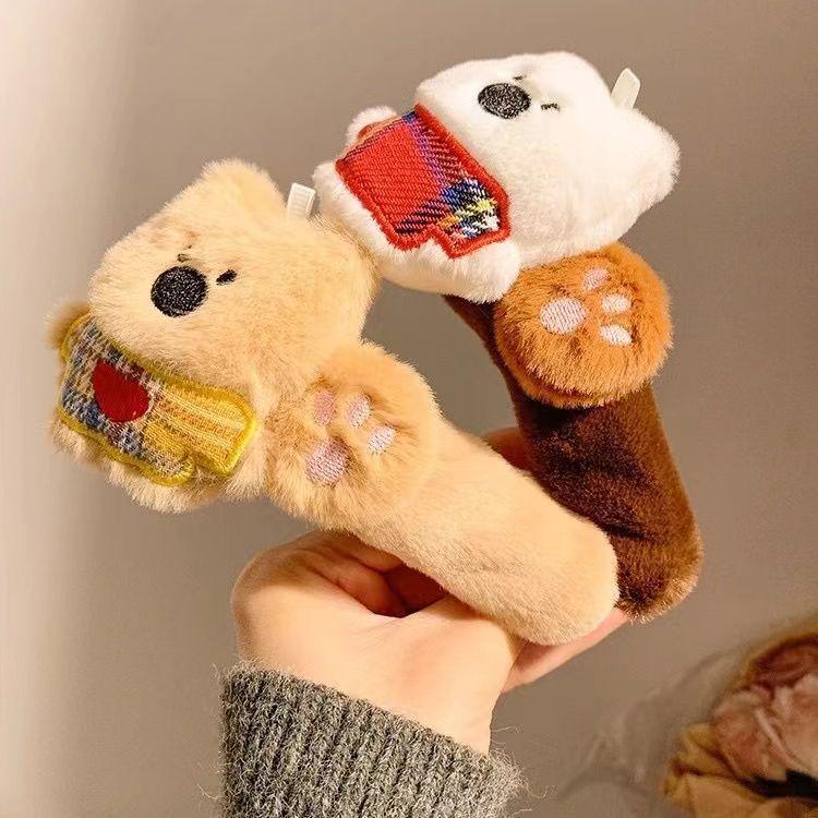 Snowy Bear Plush Hair Clip for Women - Large Duckbill Clip for Autumn/Winter