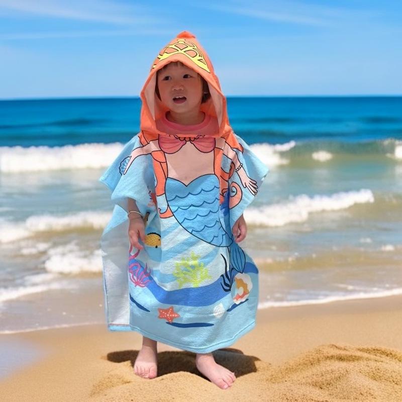 Children's Microfiber Hooded Bath Towel Cloak - Quick-Dry & Absorbent