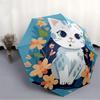 1pc Kitten Flowers Automatic Umbrella - Auto Open/Close Folding Umbrella with Reinforced 8-Rib Frame, 096