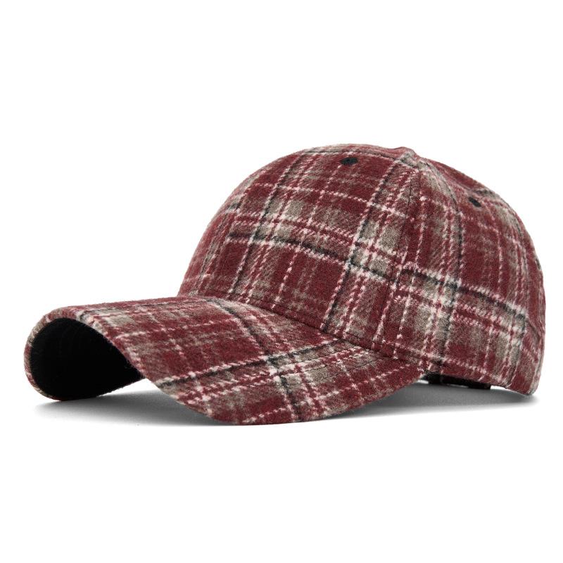 Unisex Autumn/Winter Classic Plaid Baseball Cap - Hard Top Duckbill Sun Hat