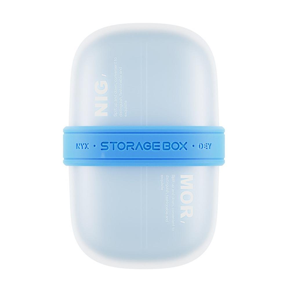 Lightproof 4 Grid Pill Case Double Layer Pill Storage Box Durable Medicine Splitter Box  Boys/Girls