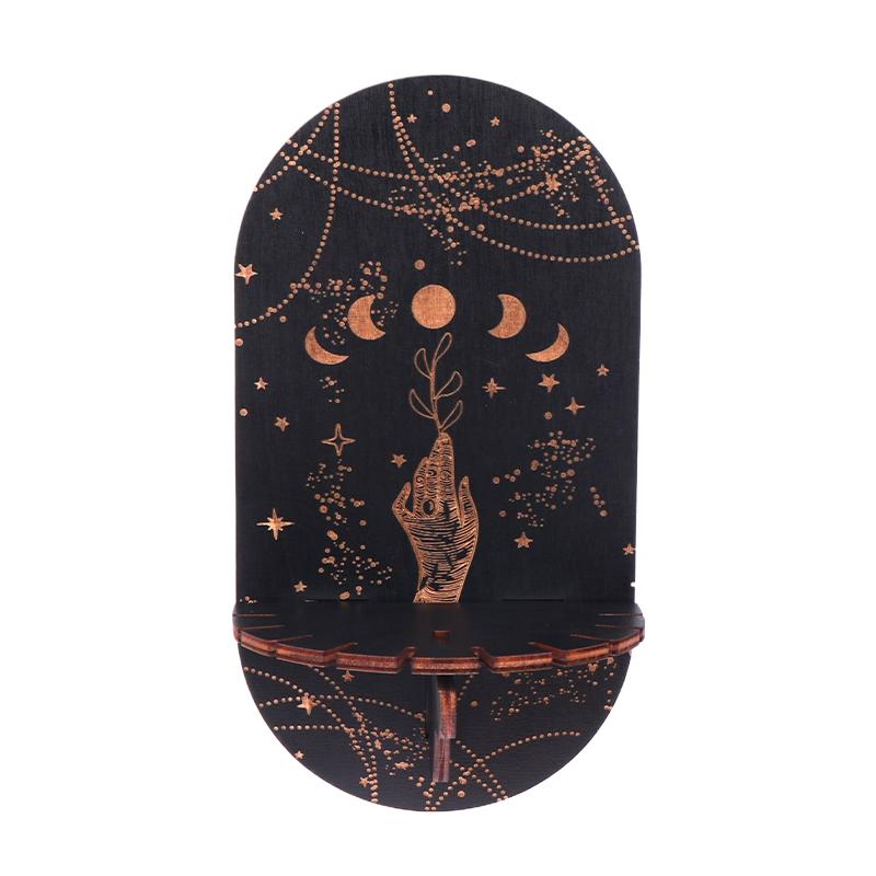 

Настенная подставка-полка с резным узором, домашний подсвечник, подставка для поделок, подставка в стиле бохо, подвесная подставка