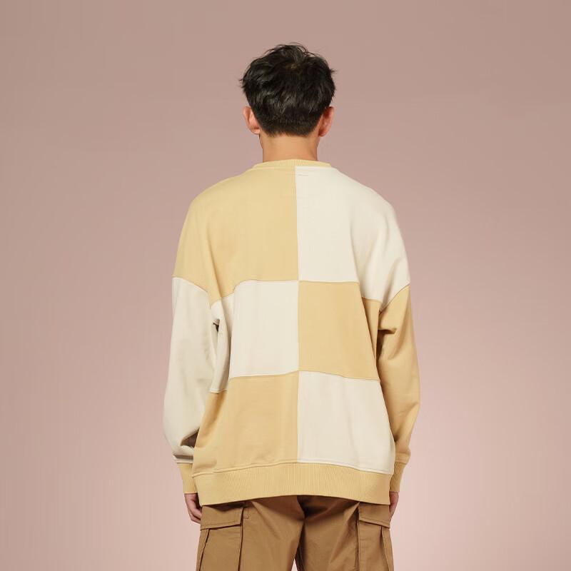 Vans Colorblock Schachbrett Rundhals Pullover Sweatshirt Unisex Oberteile Terrakotta VN000BYQYUU